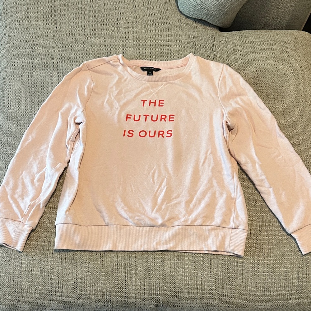 Banana Republic Pink Sweatshirt with Red Text